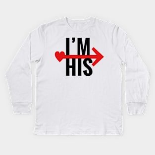 I'm His RIGHT Arrow White Couple Matching Kids Long Sleeve T-Shirt